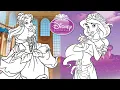 Coloring Disney Princess Jasmine Belle Colouring Pages