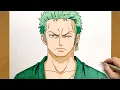 Drawing Roronoa Zoro Close Up Satisfying Colored Marker Anime Art Process