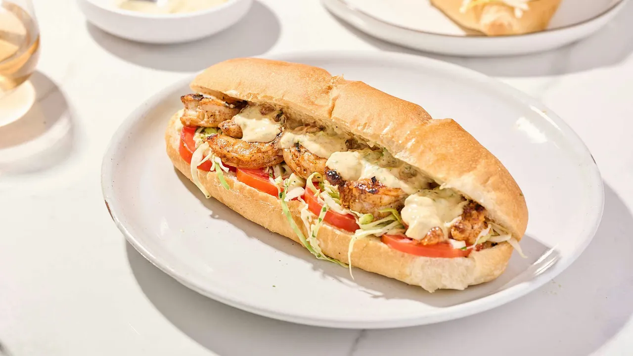 This Grilled Shrimp Po-Boy Sandwich Recipe Will Transport You To New Orleans