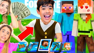 CONSEGUI as SKIN GRÁTIS do MINECRAFT no FORTNITE!