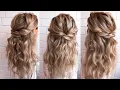 Wedding Hairstyle Half-Up Half-Down with Flat Iron Tutorial