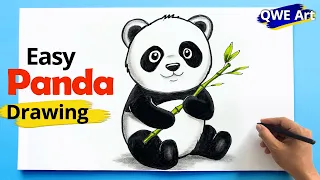 How to draw a Panda step by step easy | Easy Panda drawing for kids