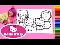 Coloring Hello Kitty Mimmy Family Coloring Book Page Colored Pencil KiMMi THE CLOWN