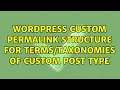 Wordpress Custom Permalink Structure for of custom post type