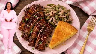 Barbecue Ribs, Green Beans, Smoked Turkey, and cornbread @jjackeeeKooKz 