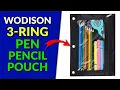 WODISON 3 Ring Pen Pencil Pouch