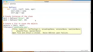 Python and pickle module - serialize objects