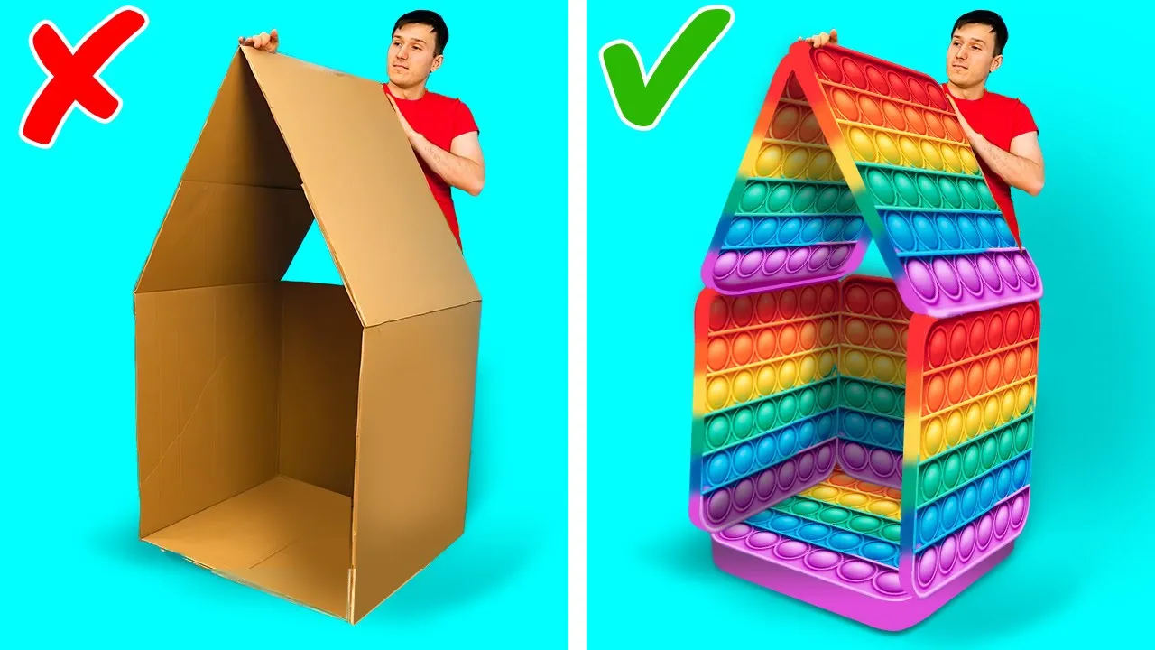POP IT HOUSE! 🌈 || Wonderful Parenting Crafts, Hacks And Gadgets That Will Amaze Your Kids