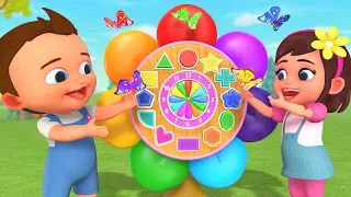 Learn Shapes, Numbers & Colors with Little Baby | Wooden Flower Clock Puzzle Fun 3D Kids Educational