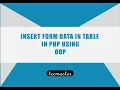 Insert form data in table in Php using OOP
