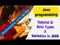 Programming with JAVA Tutorial 3 in Tibetan Language - Data Types Variables in JAVA