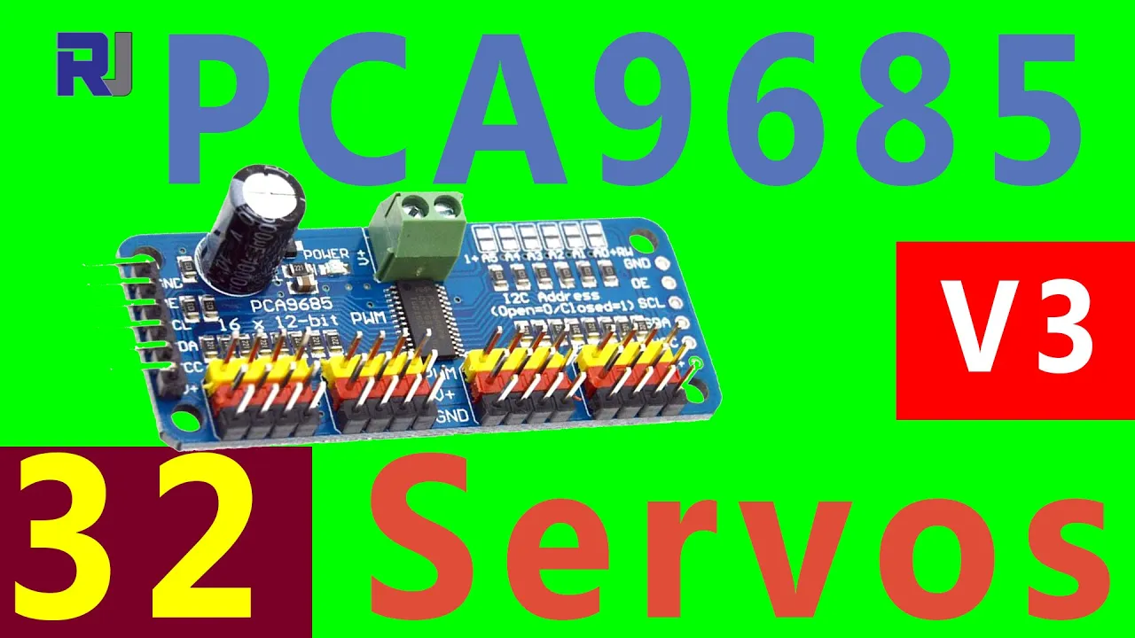 Controlling 32 Servo Using PCA9685 and Arduino: V3 - RJT249