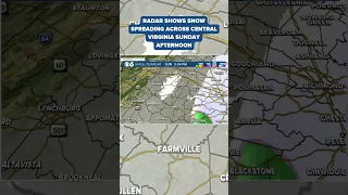 Radar shows snow spreading across Central Virginia Sunday afternoon