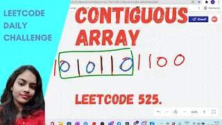 Leetcode 525 Contiguous Array Hashing Leetcode Daily Challenge