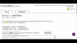 CodingBat String1 helloName makeAbba makeTags