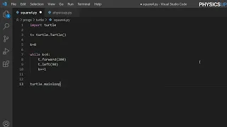 how to draw square using python - turtle package