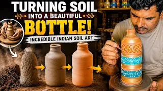 How to Make a Bottle from Soil | Turning Soil into a Beautiful Bottle | Incredible Indian Soil Art