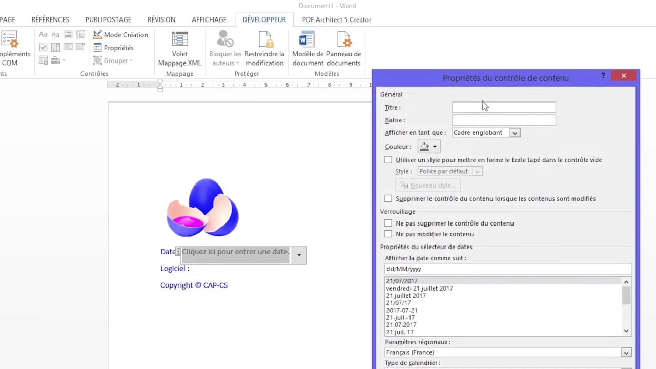 Tutoriel Quick Parts Word Pro 2013