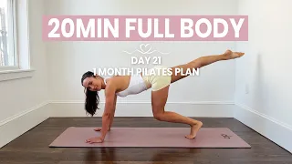 DAY 21 - 1 Month Pilates Plan || 20MIN Full Body Hourglass Sculpt  || intermediate - no equipment