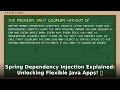Spring Dependency Injection Explained Master Flexible Java Apps Java Tutorial