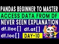 ACCESSING data in DATAFRAME in Pandas Dataframe df iloc df loc Data Science Course Madhusai Mighty