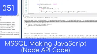 051 - Making MSSQL Build JavaScript Code