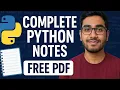 Complete Python Notes Free Pdf