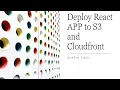 Secure React Deployment on AWS S3 CloudFront No Public S3 Access