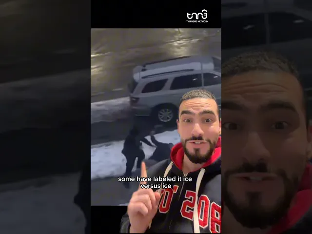 ⁣ICE agent slips on Ice…and so does his gun.