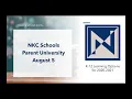 Parent University K-12 Learning Options for 2020-2021