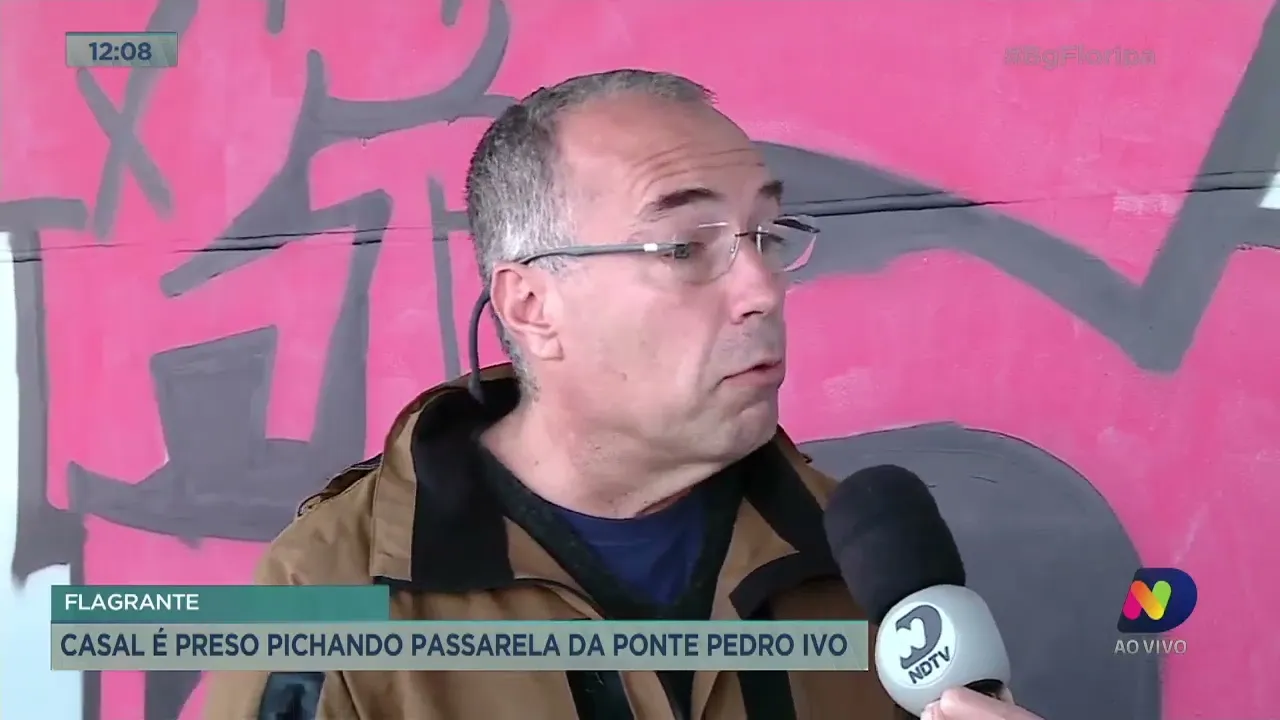 Casal é preso pichando passarela da Ponte Pedro Ivo