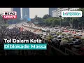 Download Lagu Massa Berbaju Hitam Blokade Tol Dalam Kota di Depan Gedung DPR