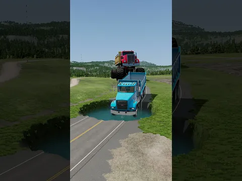 Monster Dump Truck vs Deep Water Pit - BeamNG.Drive