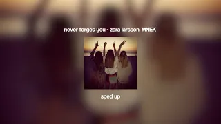 Never Forget You Zara Larsson MNEK Sped Up 