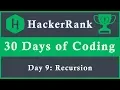 Day 9 Recursion 30 Days of Coding HackerRank Java Language