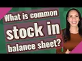 What is common stock in balance sheet