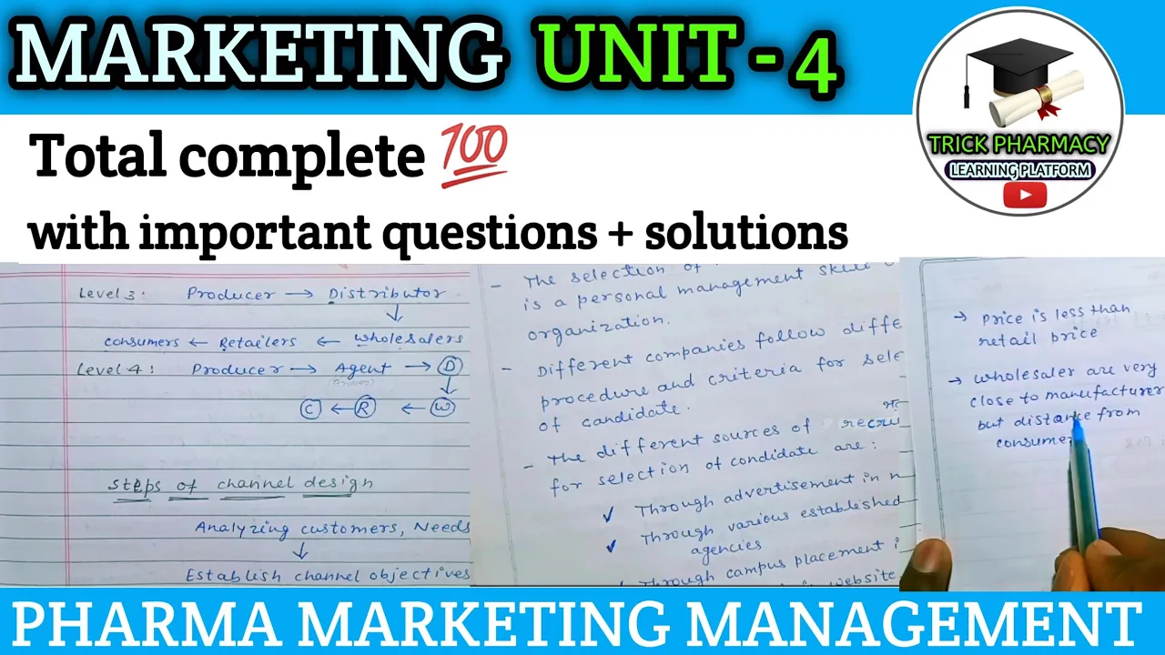 Pharma marketing management unit 4 | total complete notes | important questions & solutions