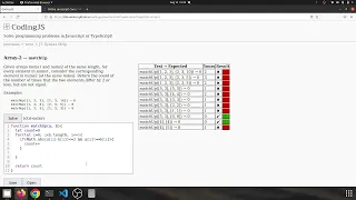 Codingjs Codingbat Array-2 -matchUp Javascript solution