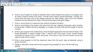 Java BE CSE Lab CS8383 Exp 9 multi-threaded application that has three threads