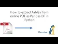 How to extract tables from online PDF as Pandas DF in Python