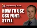 How To Use CSS font-style