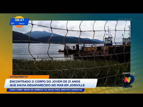Encontrado o corpo do jovem de 21 anos que havia desaparecido no mar em Joinville