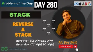 DAY - 280 Reverse a Stack JAVA C DSA Sheet GFG POTD 04 Aug
