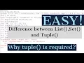Tuple List and Set python tutorial
