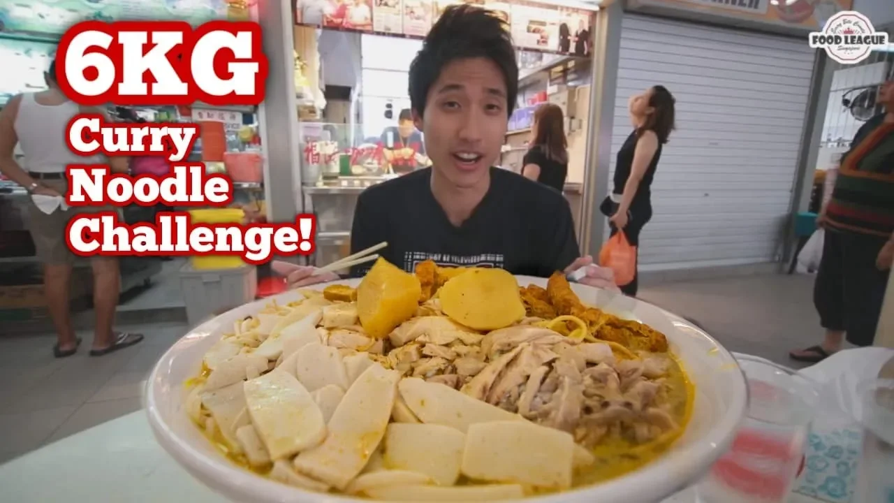 6KG CURRY CHICKEN NOODLE CHALLENGE!   Massive Singapore Style Curry Noodle Challenge