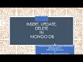 Insert Update Delete in Mongo Db