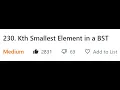 LeetCode 230 - Kth Smallest Element in a BST