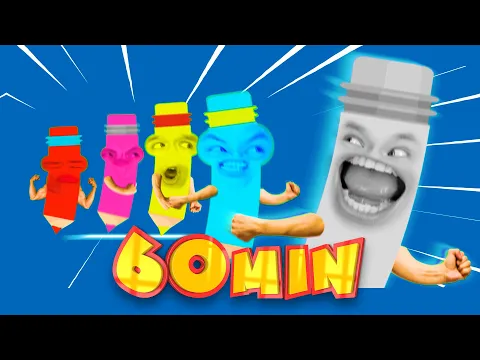 Download MP3 Funny Drawing Pencils (Yellow, Blue, Pink, Red \u0026 Gray) | Mega Compilation | D Billions Kids Songs