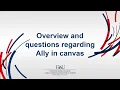 Overview and questions regarding Ally in canvas - Professional Development Session