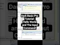 Dark Basic Pro Tutorial Hello World and The Input Command